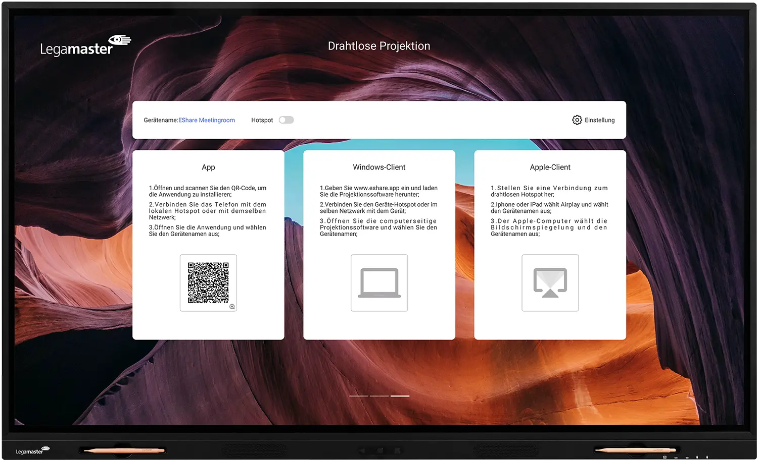 Legamaster Evolve 2 Screensharing